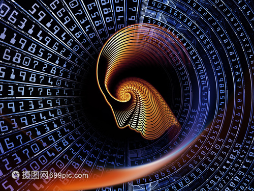 人数字系列适合科学信息技术教育项目背景的象征人类概况数字的成